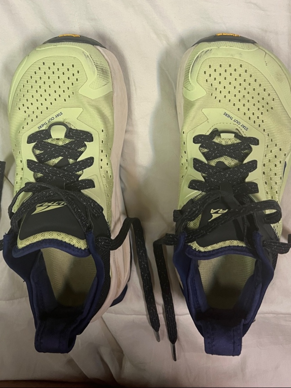 Altra Women's Lime Green and Navy Trail Sneakers with Black Laces